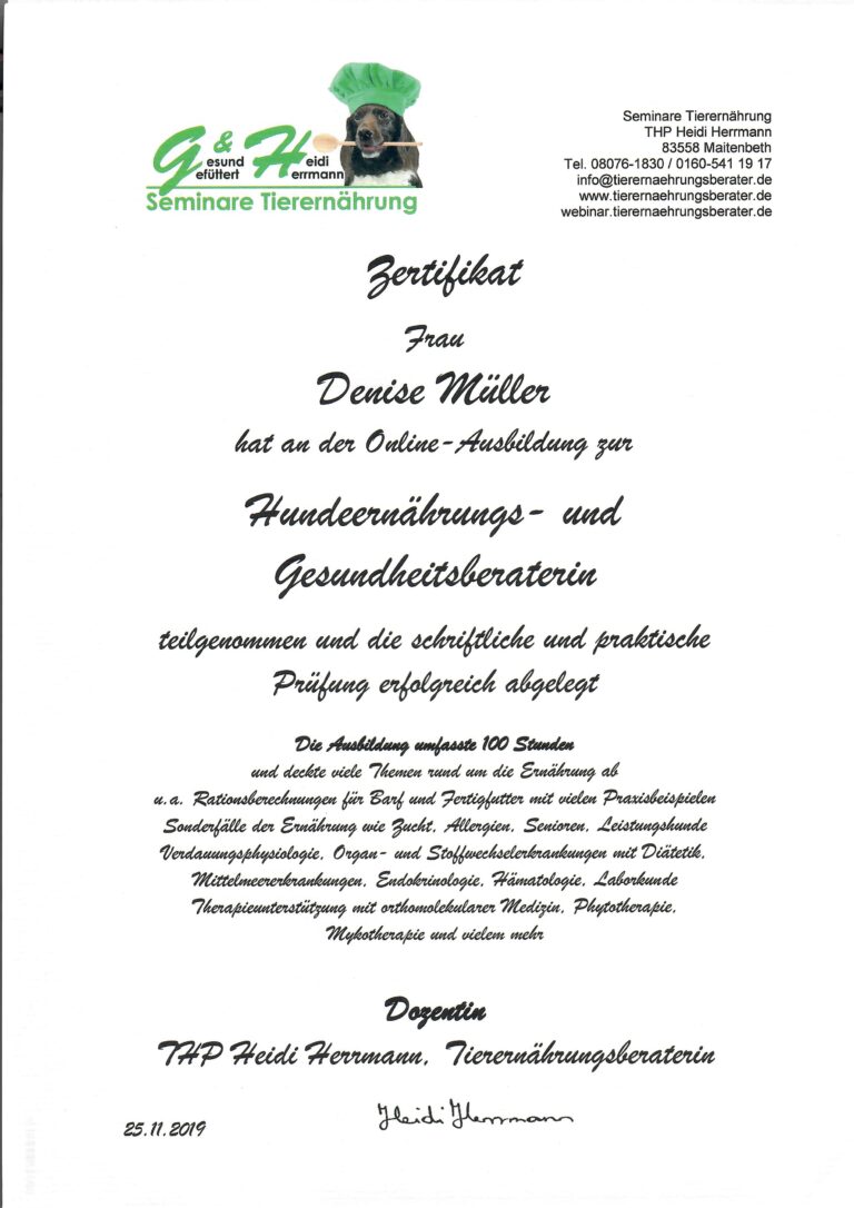 Hundegesundheitsberaterin